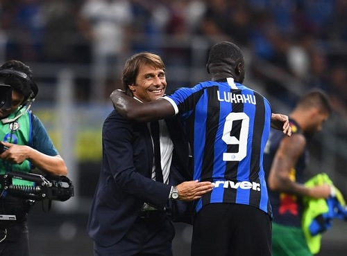 Conte(left) Lukaku (right)