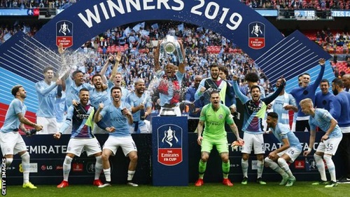 Manchester City beat Watford 6-0 in the 2019 FA Cup final to complete a domestic treble