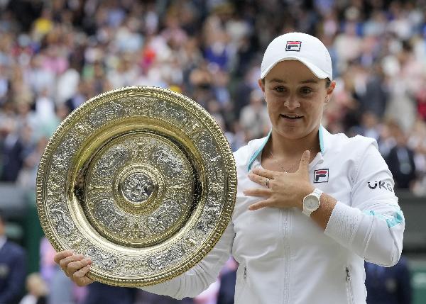 Ashleigh Barty wins first Wimbledon title on idol Cawley's anniversary