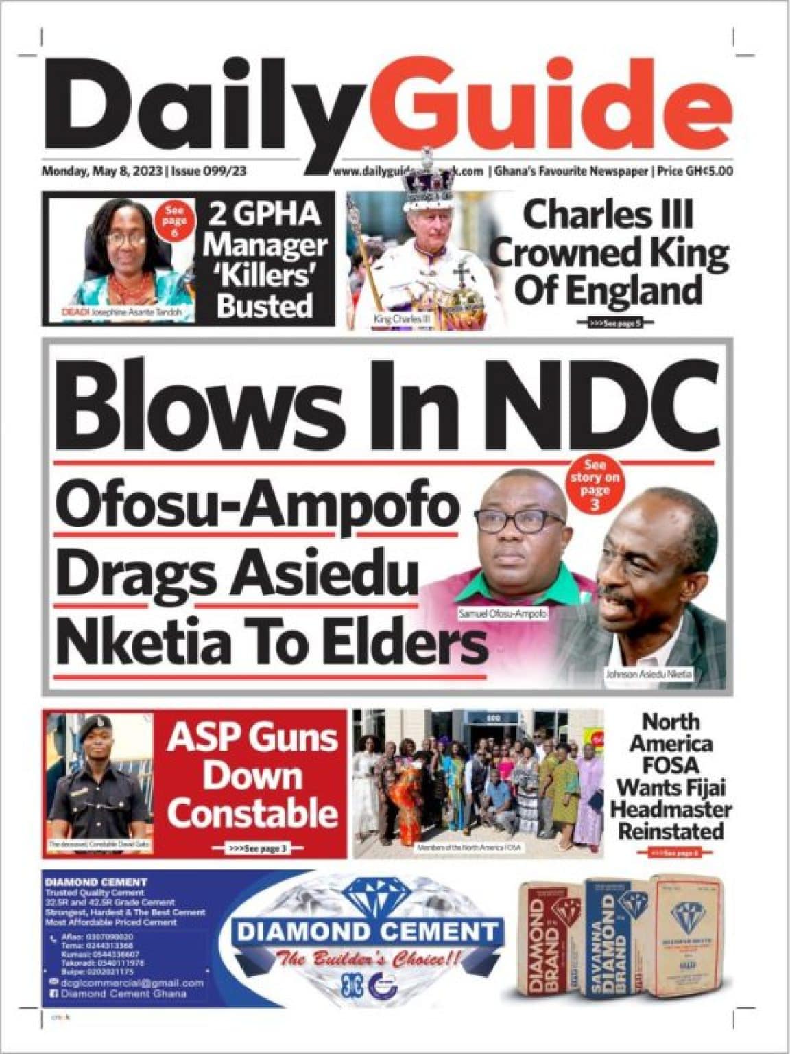 Newspaper headlines: Monday, May 8, 2023 - Prime News Ghana