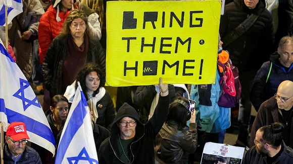 Protesters in Tel Aviv called for the hostages to be returned last week