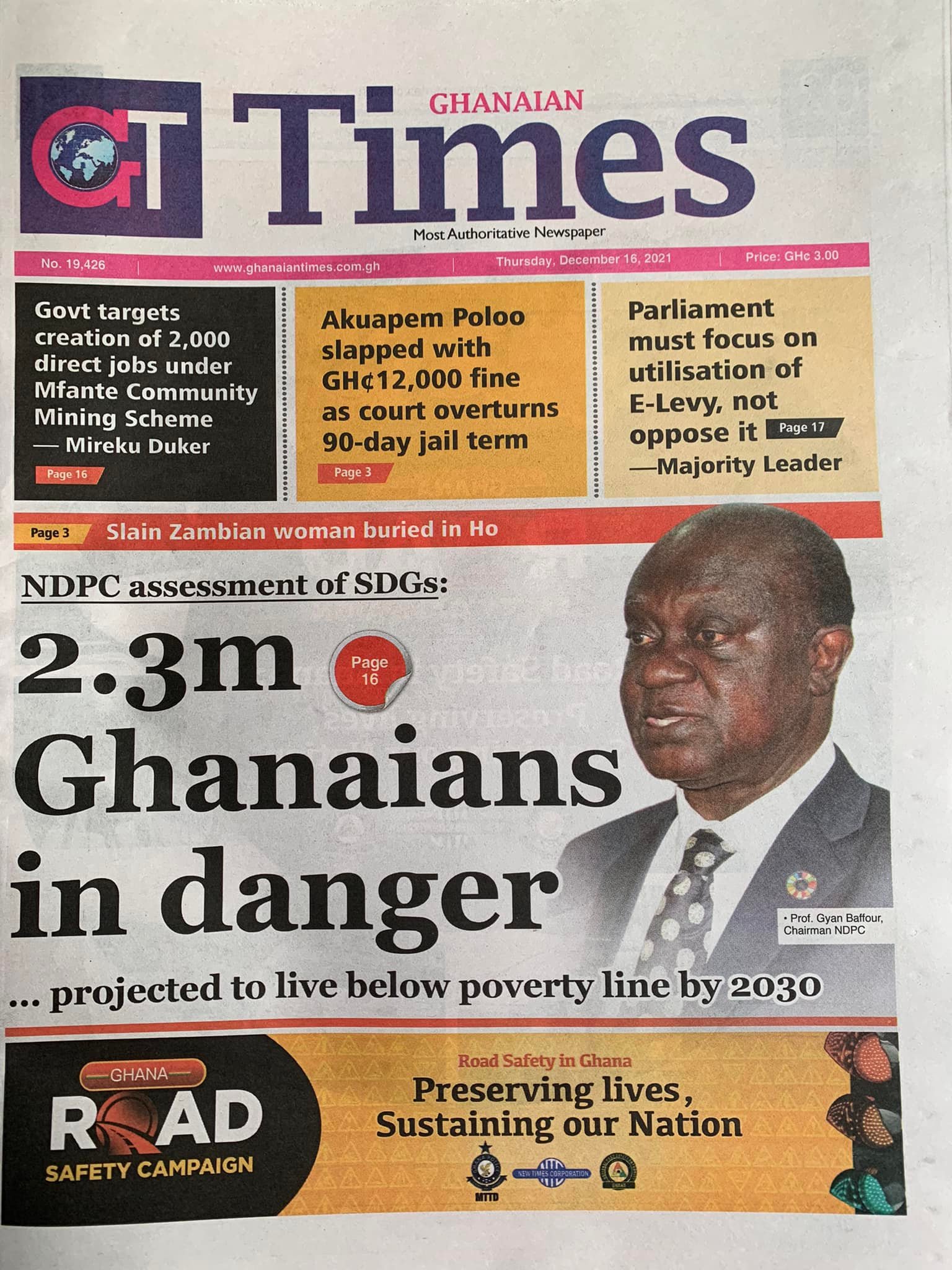 Newspaper Headlines Thursday December 16 21 Prime News Ghana